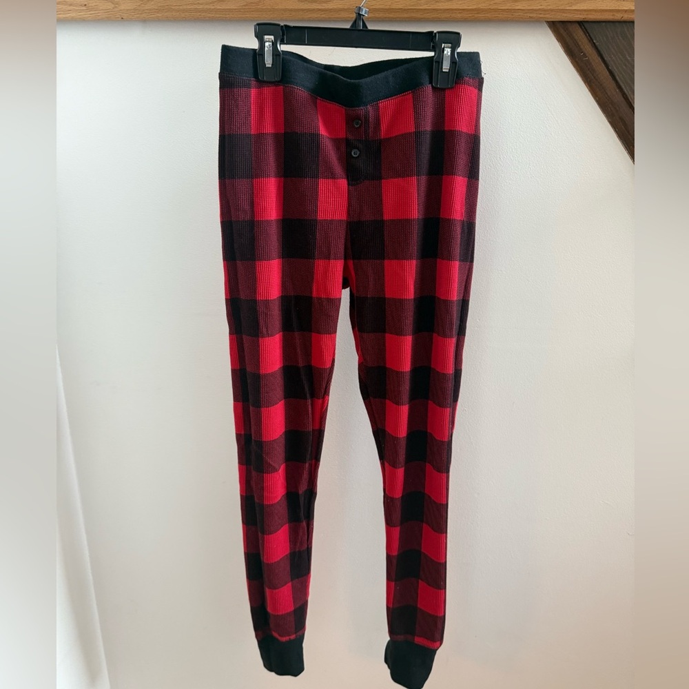 Old Navy Red and Black Buffalo Plaid Women’s Thermal Pajama Bottoms